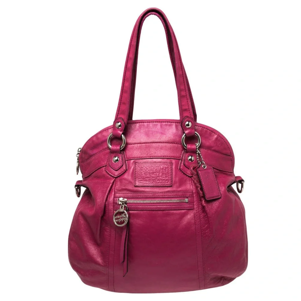 Coach Highlight Signature Poppy Tan Leather Shoulder Bag - Picture 1 of 11